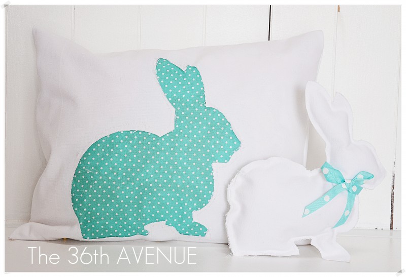 18 by 18 Inches Chuangdi 3 Pieces Easter Pillow Case Bunny Cushion Cover Sofa Bed Pillowcase with Invisible Zipper for Party Home Decoration 