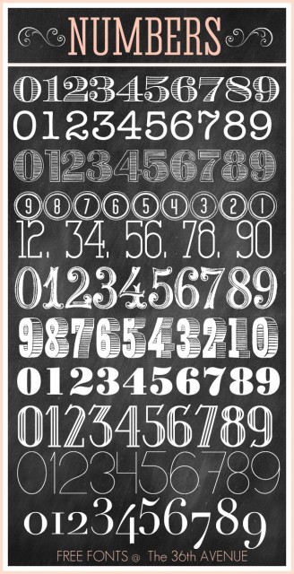 numbers fonts 328x640