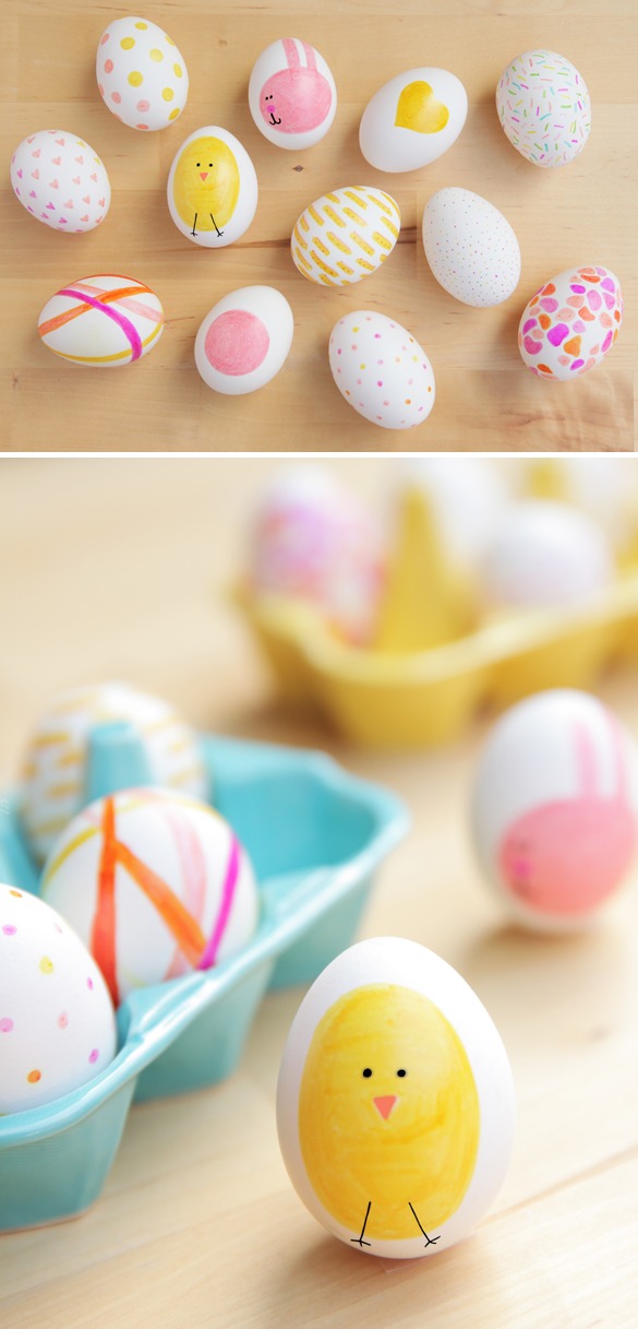 Easter - No Dye Easter Egg Tutorials at the36thavenue.com ...Adorable ideas!  Pin it now and make them later!