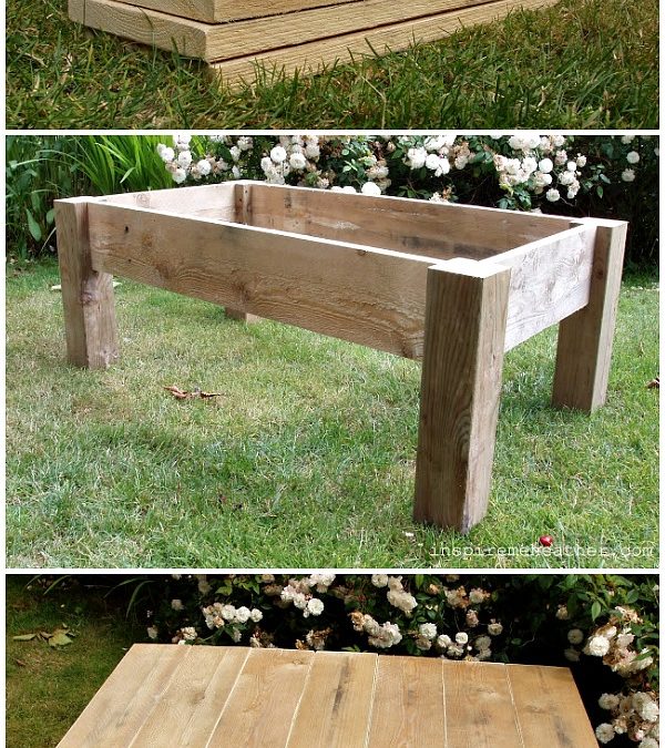 Pallet Wood Stenciled Table.