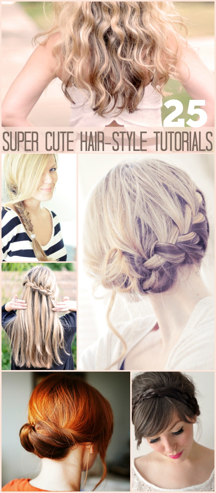 25 Hair Style Tutorials... These are super cute. Make sure to see them all at the36thavenue.com
