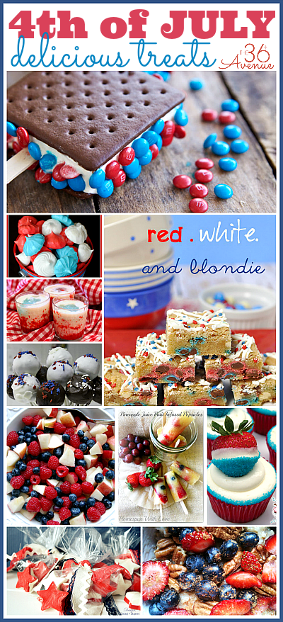 4th of July Patriotic Treats... What a delicious way to celebrate Independence Day! the36thavenue.com #4thofJuly