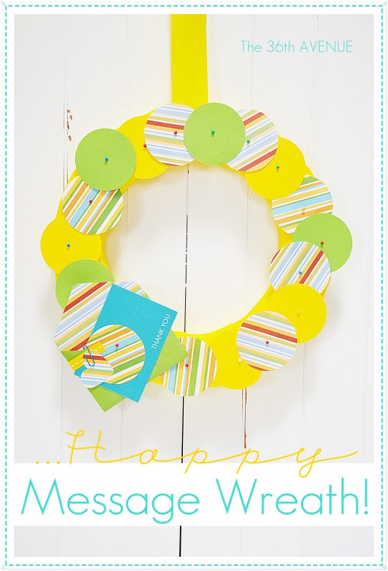 Make a cute message wreath with sweet thoughts and notes for mom and dad. So sweet! the36thavenue.com