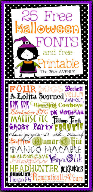 Free Halloween Fonts at the36thavenue.com