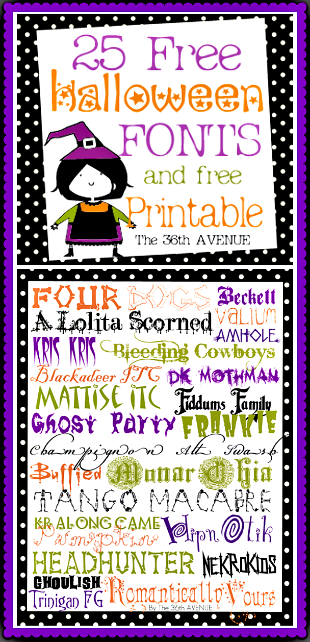 My favorite Free Halloween Fonts at the36thavenue.com