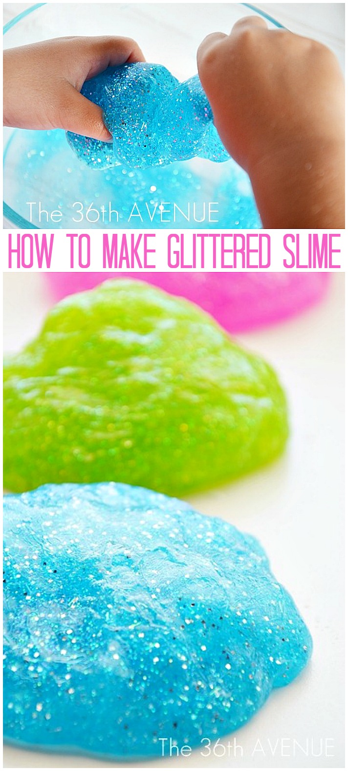 How to make glittered slime the36thavenue.com
