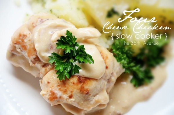 Four Cheese { Slow Cooker } Chicken from the36thavenue.com 
