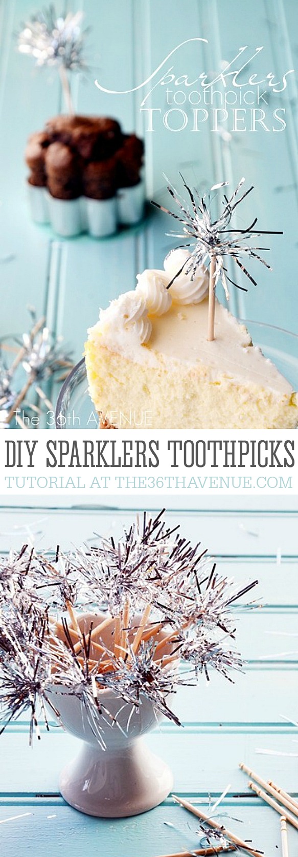 Party Toppers - DIY Sparklers Toothpick Tutorial... Perfect for appetizers and dessert toppers! 