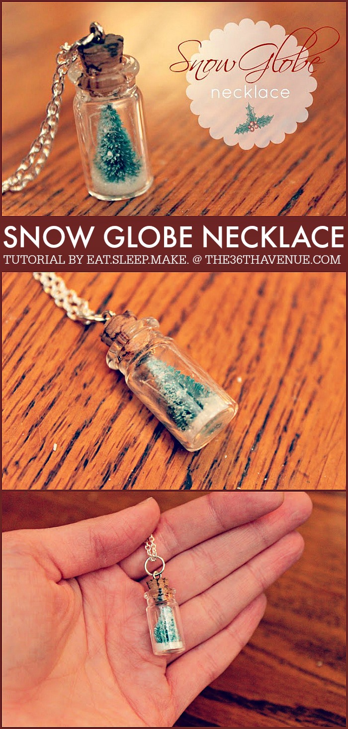 Handmade Gift Idea - Super cute Snow Globe Necklace Tutorial. Perfect for Christmas Gifts and Stocking Stuffers! Pin it now and make it later!