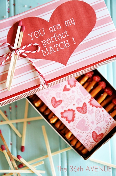 Valentines Box of Edible Matches Tutorial and Free Printable by the36thavenue.com