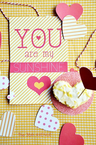 Lemon bars recipe and You are my sunshine Free Printable by the36thavenue.com