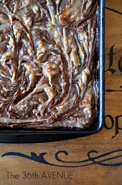 Chewy Coconut Pecan Brownies. So delicious! #recipes #desserts the36thavenue.com