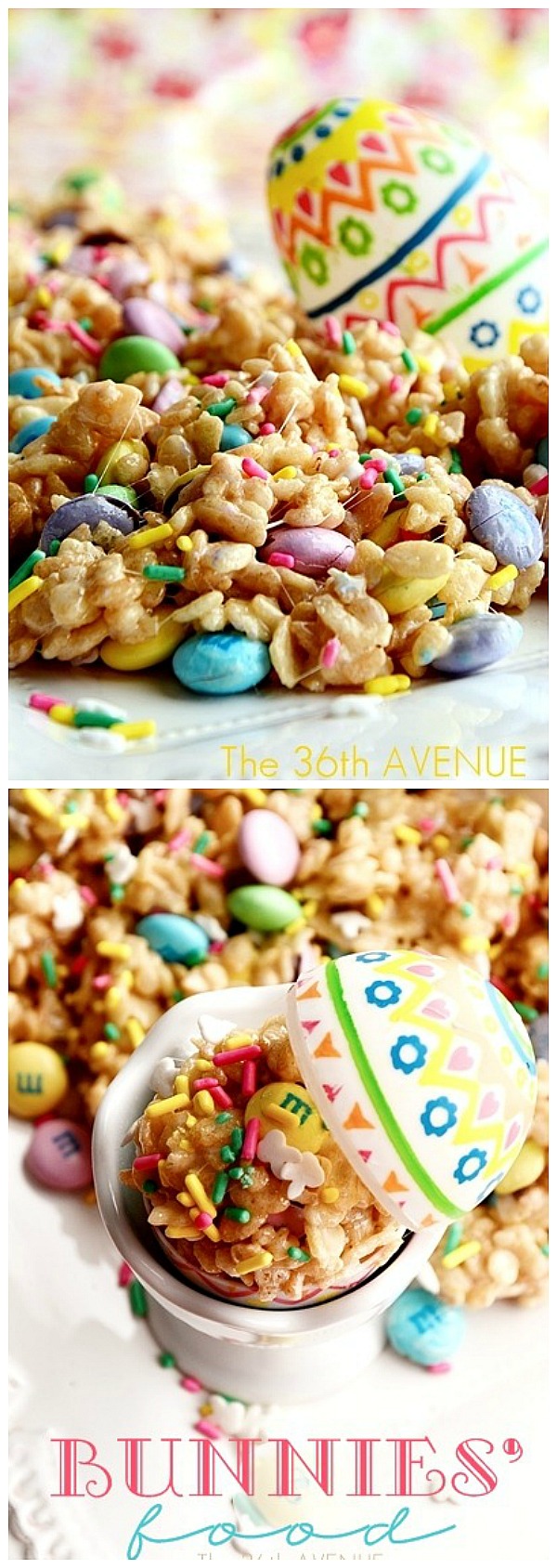 Festive Rice Crispy Treats. This recipe is easy, fun and yummy... Kids love this stuff! #recipes #easter