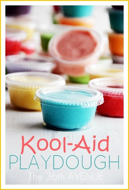Homemade Kool-Aid Playdough Recipe. Kids love this stuff! #kids the36thavenue.com
