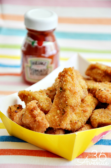 Two ingredient Chicken Nugget Recipe by the36thavenue.com Easy, quick and yummy!