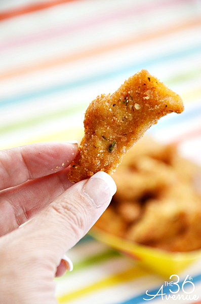 Two ingredient Chicken Nugget Recipe by the36thavenue.com Easy, quick and yummy!