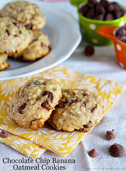 Chocolate Chip Banana Cookies by www.whatscookingwithruthie.com 