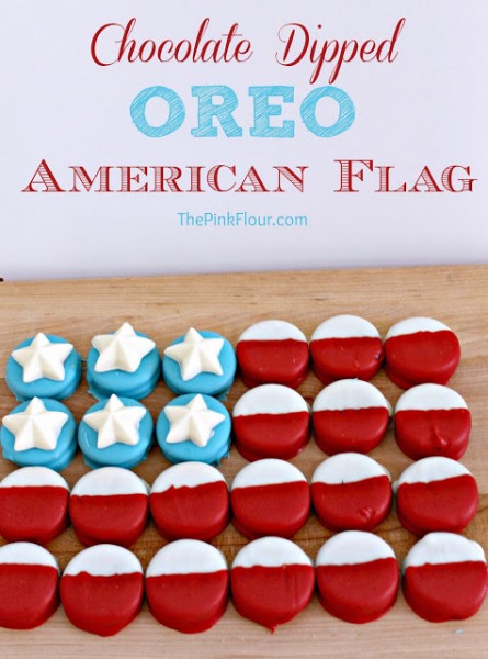 Chocolate Dipped Oreo American Flag