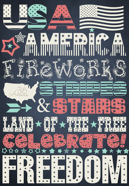 4th of July Free Fonts with links to their downloads at the36thavenue.com