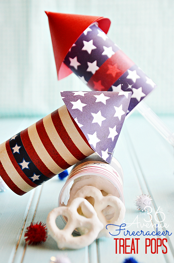 Awesome DIY 4th of July Firecracker Treat Pop TUTORIAL at the36thavenue.com Celebrate!