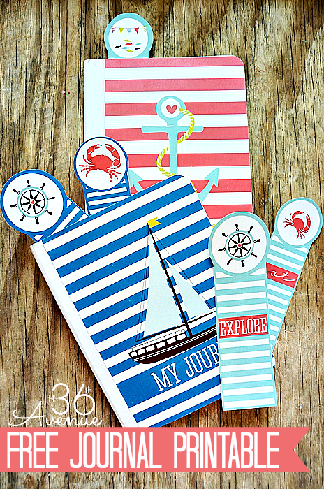 Free Nautical Journal Printable at the36thavenue.com Such a cute way to keep a record of Summer memories! 