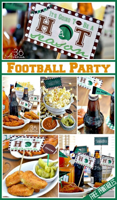 Football Party Free Printables at the36thavenue.com ...It's Football TIME!