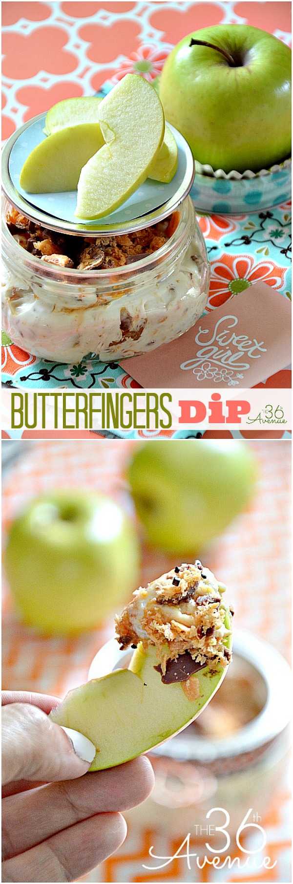 Delicious Butterfingers Dip Recipe at the36thavenue.com