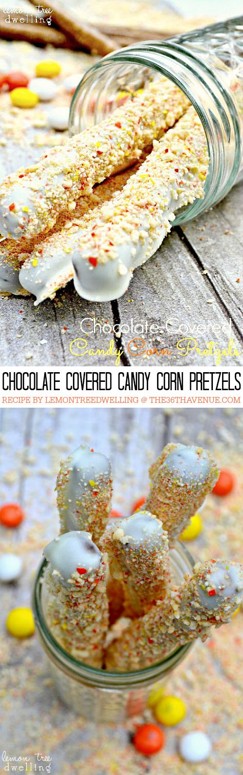 Recipes - Chocolate Covered Candy Corn Pretzels... The perfect Fall treat!