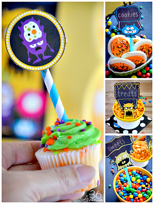 Monster Party and Free Printables at the36thavenue.com So fun! #MonstersU