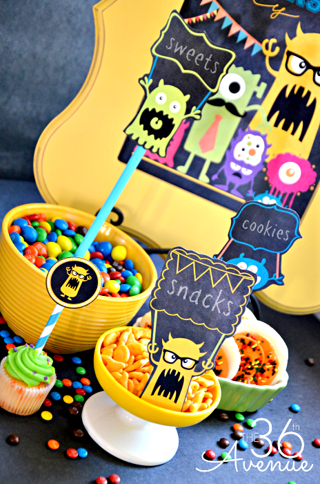 Monster Party and Free Printables at the36thavenue.com So fun! #MonstersU