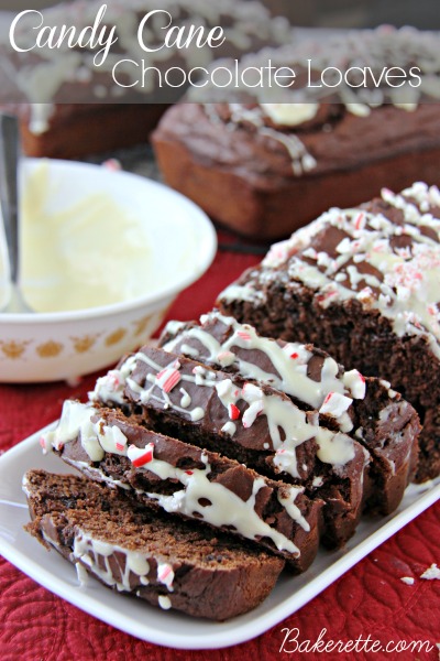 Best Recipes on Pinterest - These delicious Candy Cane Chocolate Loaves are so tasty. If you are looking for a yummy dessert recipe or a homemade snack this bread recipe is for you! PIN IT NOW and make it later!