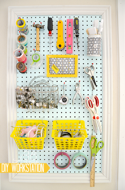 DIY Workstation Peg Board and organization tips. the36thavenue.com