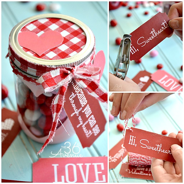 Super cute FREE Valentine Printables and Heart Candy Jar Tutorial at the36thavenue.com Pin it now and make them later! #valentines