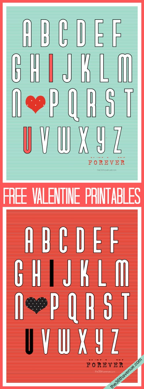 Free Valentine's Day Printable. More cute colors.