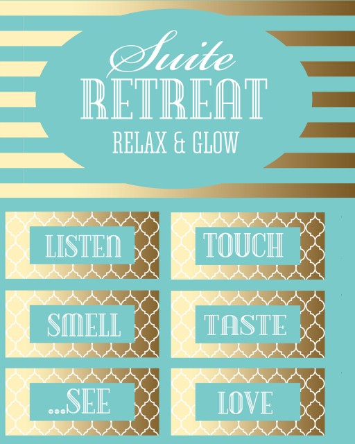 Free Printables to make this adorable Suite Retreat Basket. Perfect for a romantic date and Valentine's Day gift!