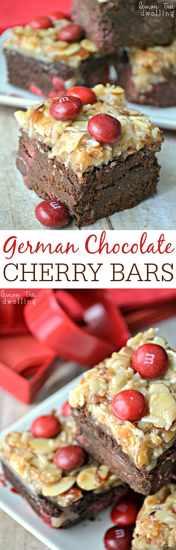 Recipes - German Chocolate Cherry Bars... These are AMAZING!!!  lemontreedwelling.com 