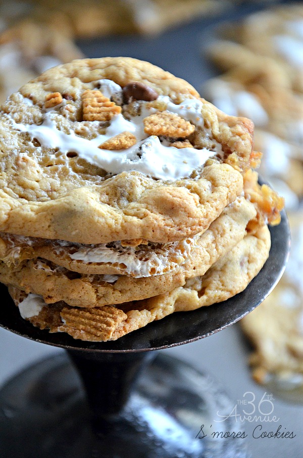 These S'mores Cookies are so good! They have the familiar comfort of chocolate chips, the chewy texture of a brownie and the yummy flavors of a S'more!