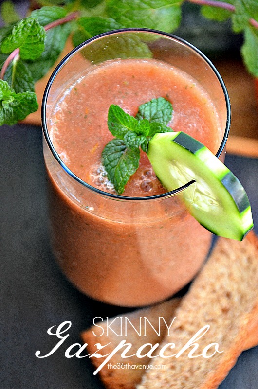 Delicious Skinny Gazpacho Recipe... So darn good and guilt free! @the36thavenue.com