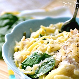 Chicken Pasta with Spinach and Artichoke