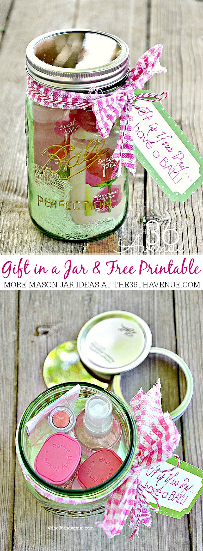 Gift in a Jar and Free Printable at the36thavenue.com