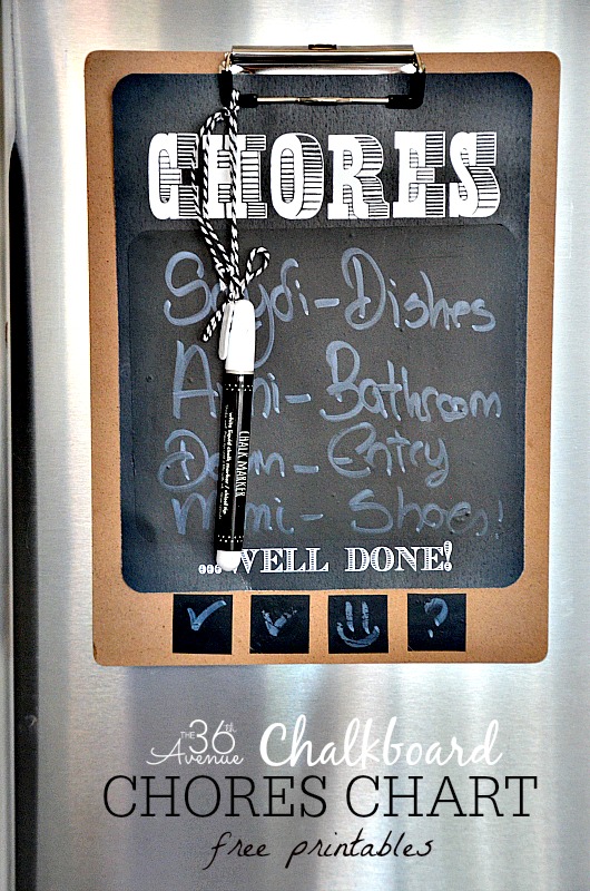 Chores Chart Free Printable at the36thavenue.com 