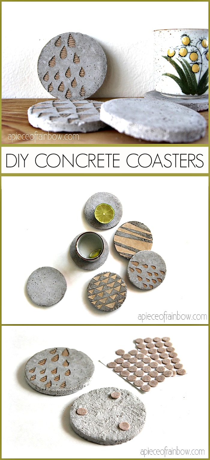 DIY Concrete Coaster Tutorials by apieceofrainbow.com Love this! 