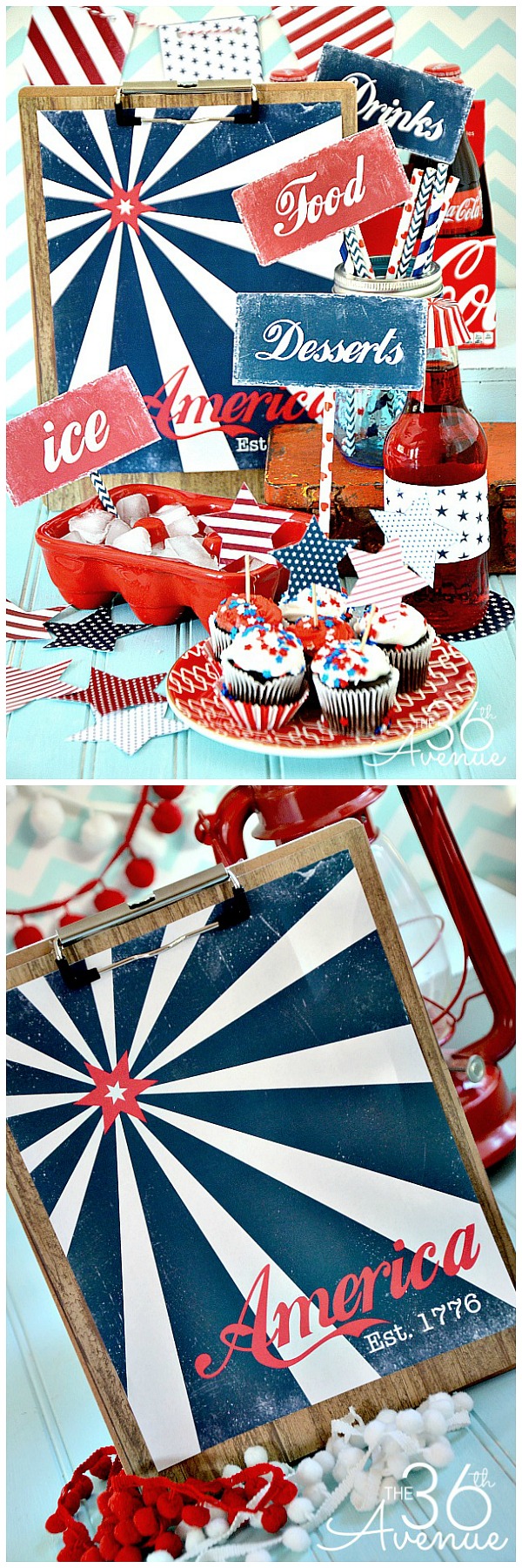 Fourth o July Free Printables... Everything you need to celebrate!!! the36thavenue.com