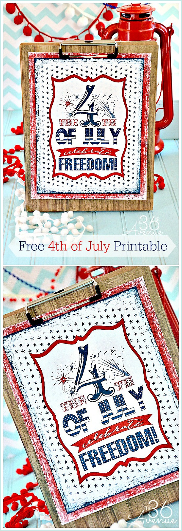 Fourth of July Free Printable & The Ultimate Red, White and Blue Roundup!  #ultimateredwhiteandblue