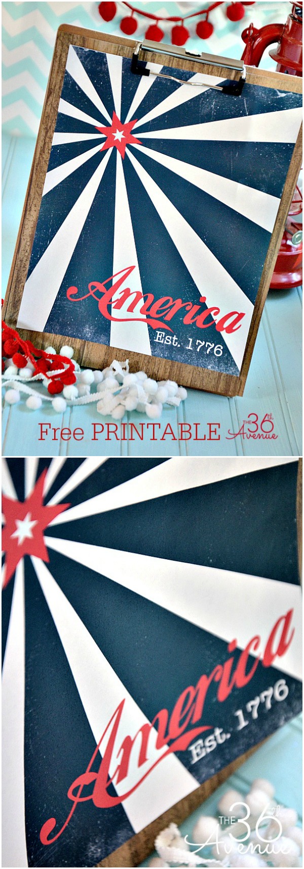 Fourth of July FREE PRINTABLE  at the36thavenue.com