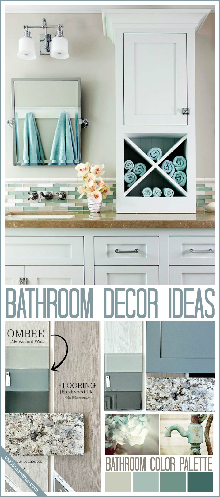 Bathroom Decor Ideas and Design Tips at the36thavenue.com #home