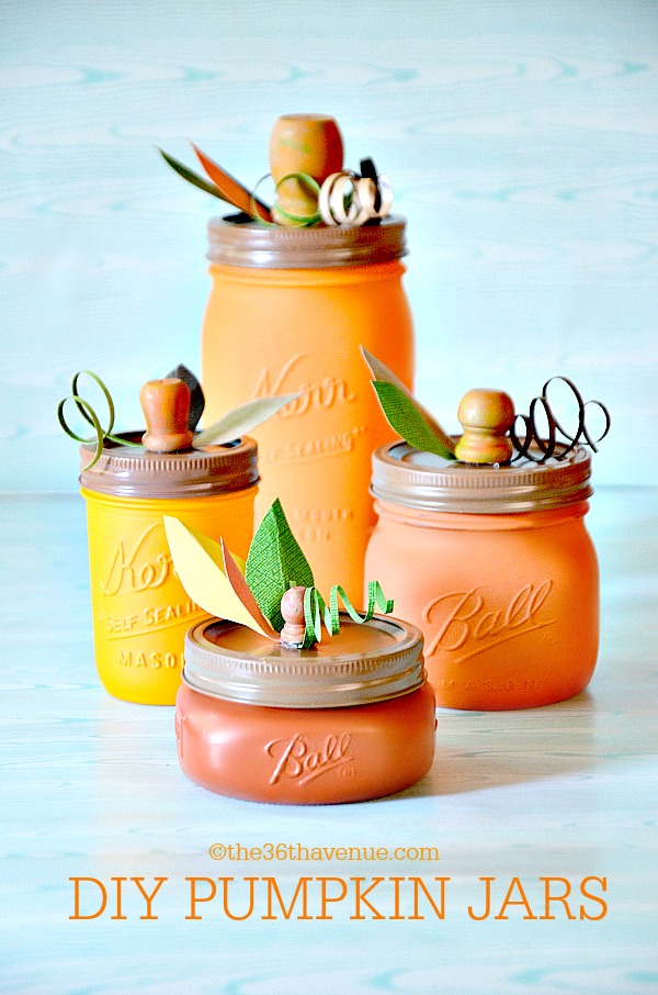 Crafts : DIY Pumpkin Jar Tutorial by the36thavenue.com Super cute and easy to make! 