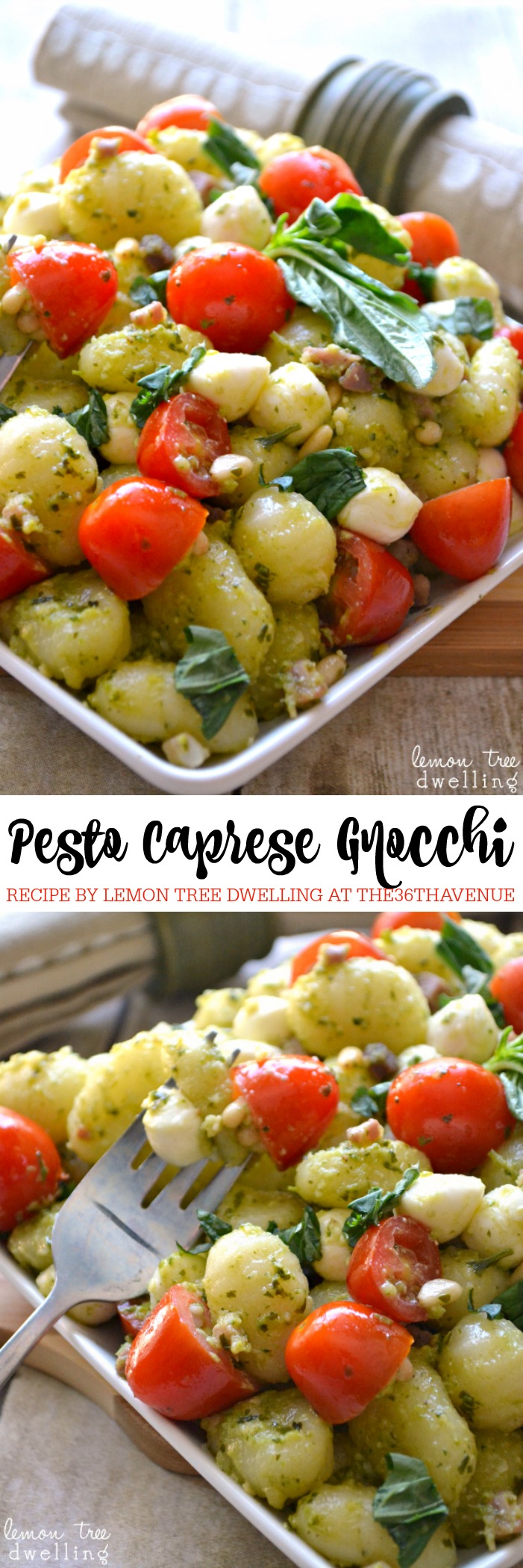 Side Dish Recipe - This Pesto Caprese Gnocchi is perfect to serve as a side dish or appetizer. The ingredient combination is brilliant and delicious! PIN IT NOW and make it later!