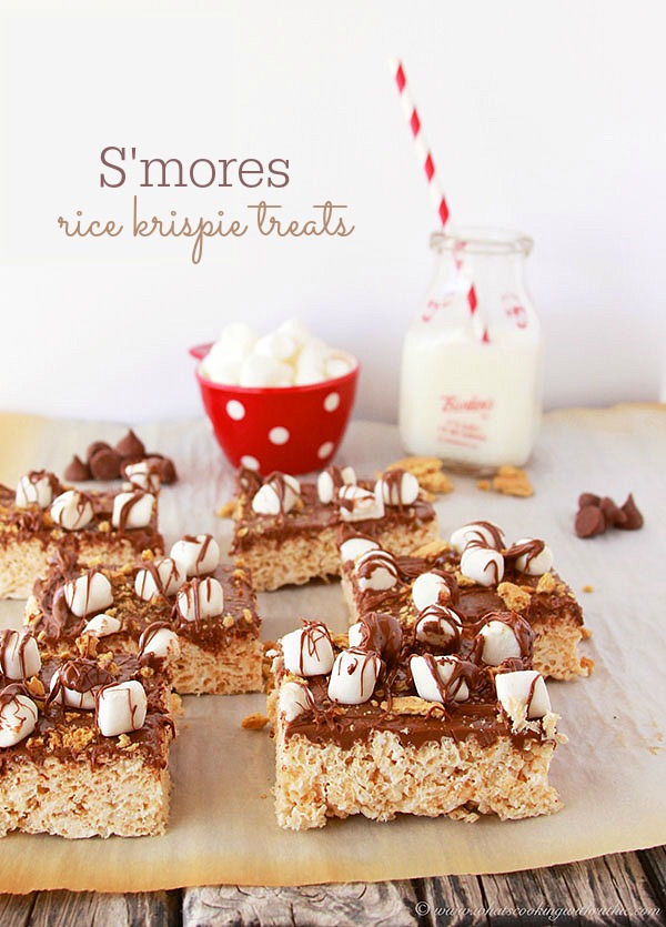 S'mores Rice Krispie Treats by www.cookingwithruthie.com