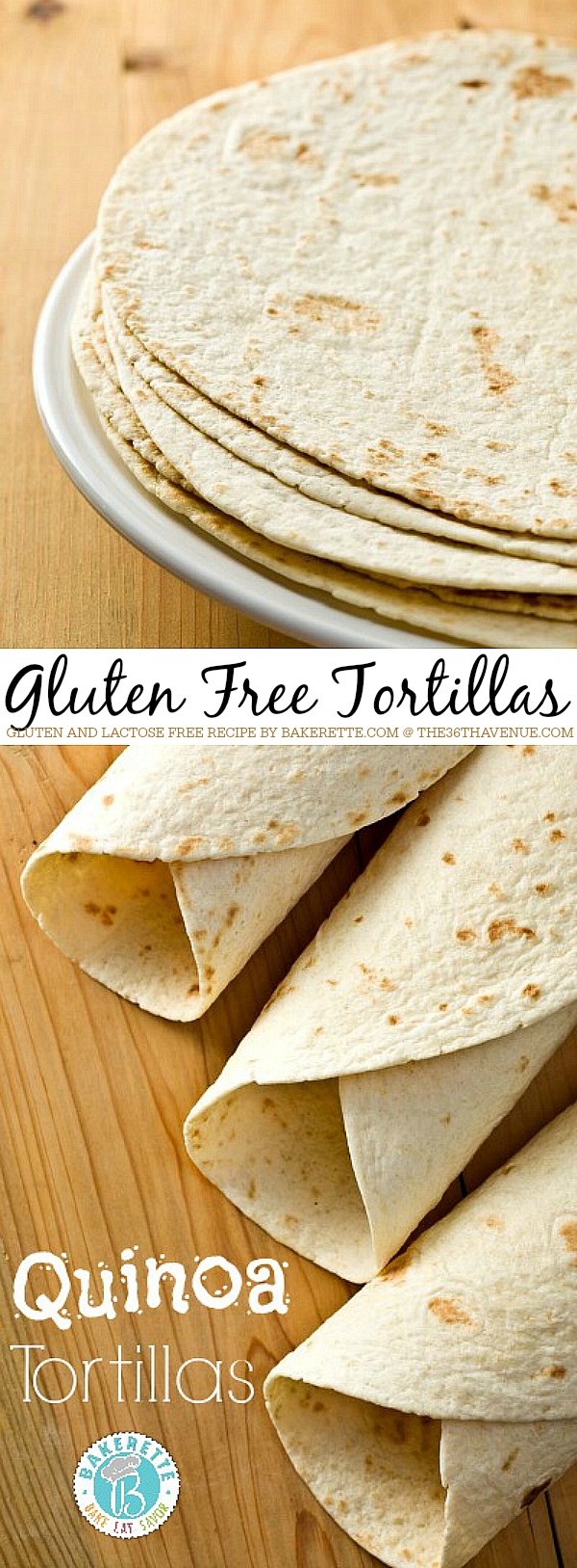 These quinoa tortillas are not only made with a superfood, but they are flexible and strong enough to hold your filling. Gluten Free. Lactose Free. Bakerette.com